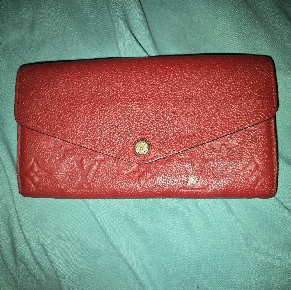 Authentic Louis Vuitton Red Empereinte Leather Women's Wallet